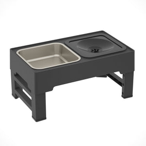 Adjustable Elevated Pet Double Bowls With Stainless Steel Stand