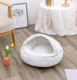 Discover the Ultimate Comfort for Your Pets with Our 2-In-1 Round Plush Pet Bed