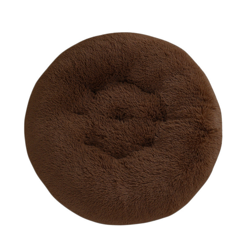 Round Plush Pet Bed Warm Comfortable Sleep Mat