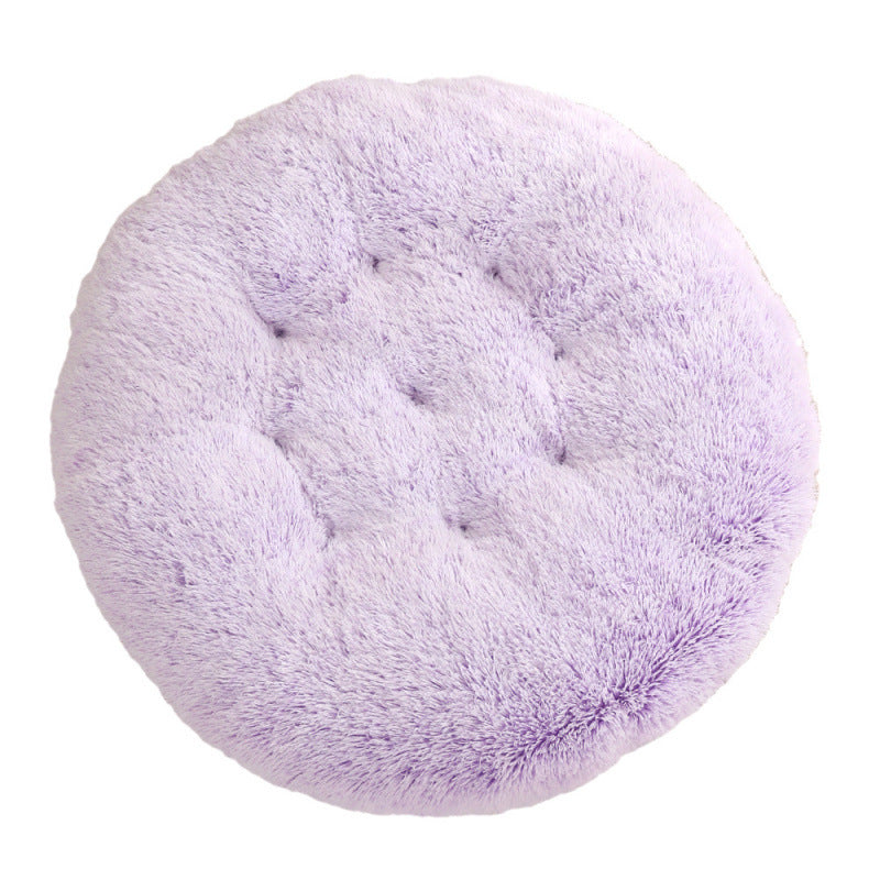 Round Plush Pet Bed Warm Comfortable Sleep Mat