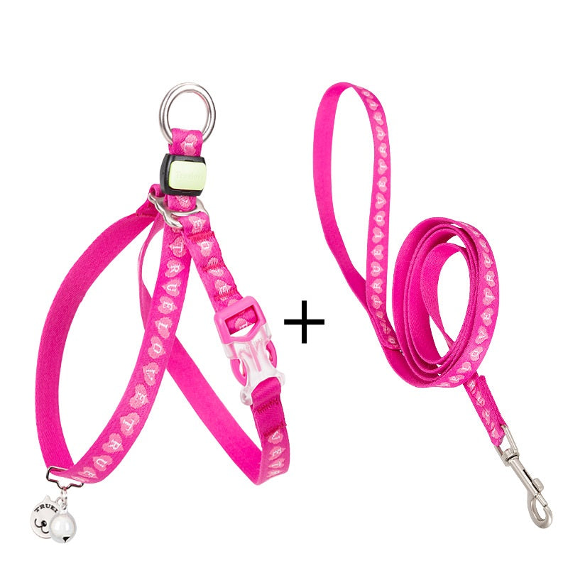Pet Harness Vest With Bell Chest Strap And Leash