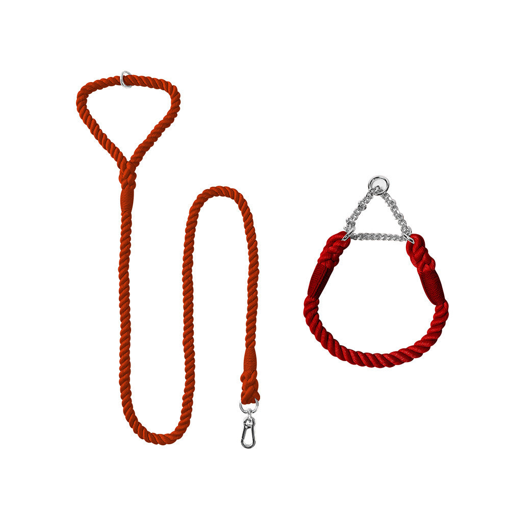 Woven Cotton Pet Leash And Collar Matching Set