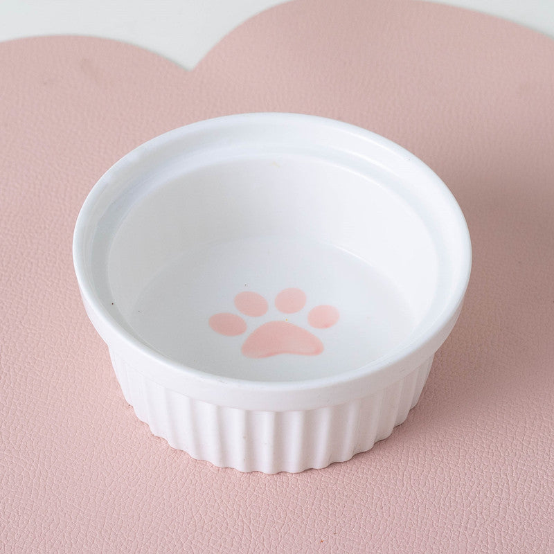 Ceramic Double Pet Bowl Elevated Water And Food Feeding Dish