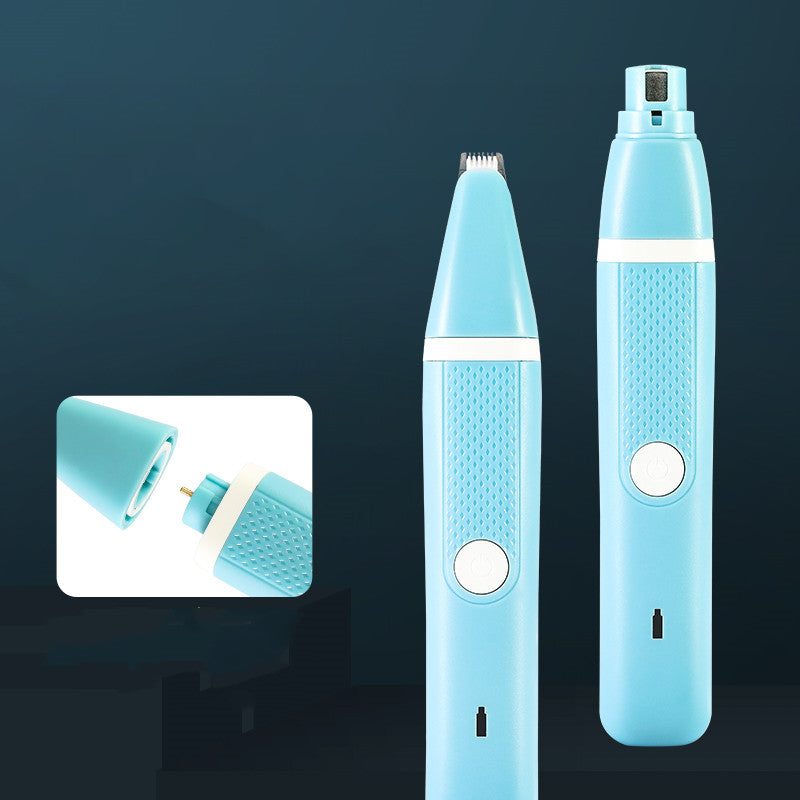 Dual-Purpose Pet Nail Polisher and Hair Trimmer Grooming Tool