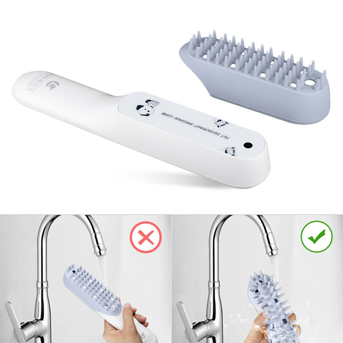 Pet Silicone Massage Brush Grooming Comb for Cleaning and Fur Removal
