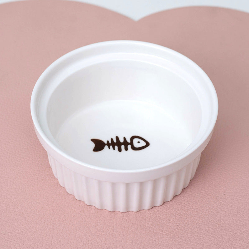 Ceramic Double Pet Bowl Elevated Water And Food Feeding Dish