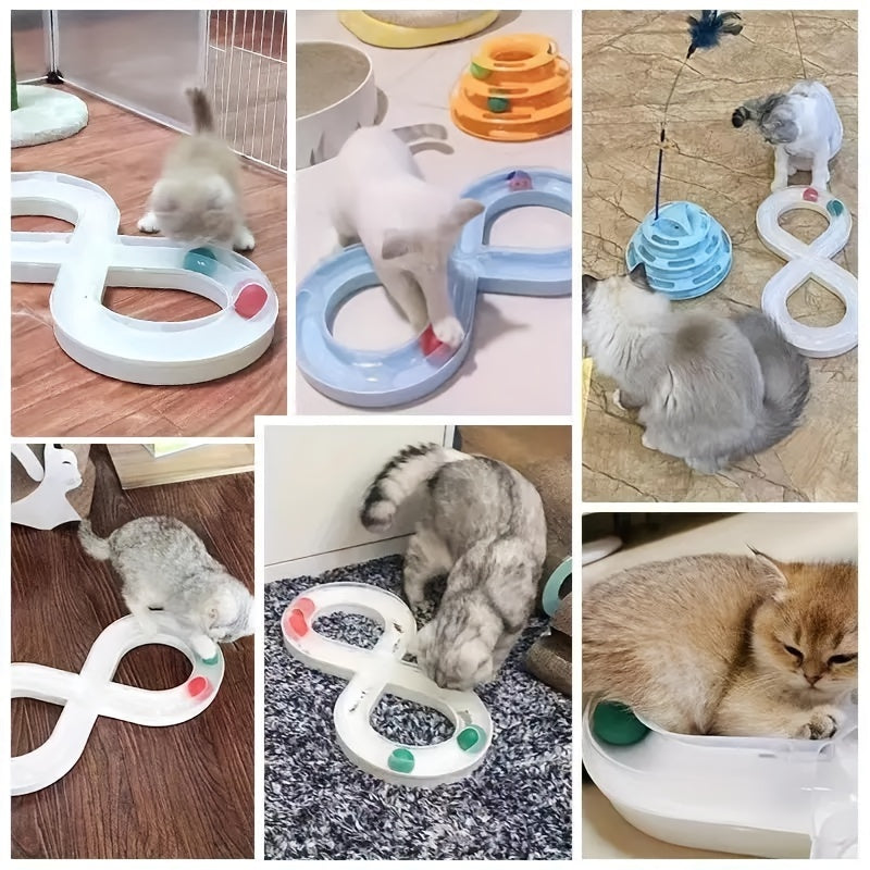 Interactive Pet Toy Turntable Track Ball For Boredom Relief