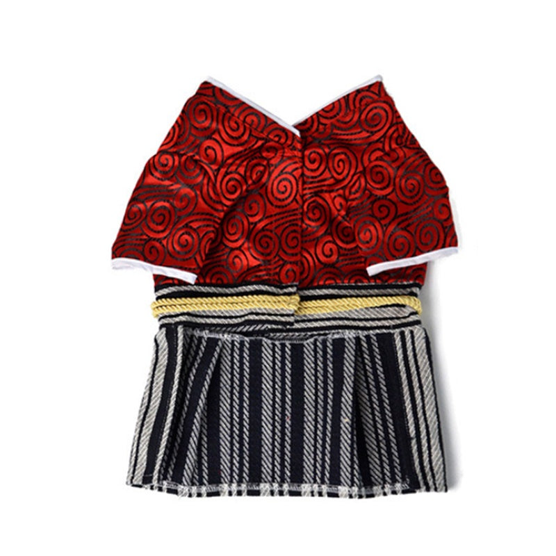 Samurai Style Pet Costume Zephyr Outfit Stylish Dress Up Clothing