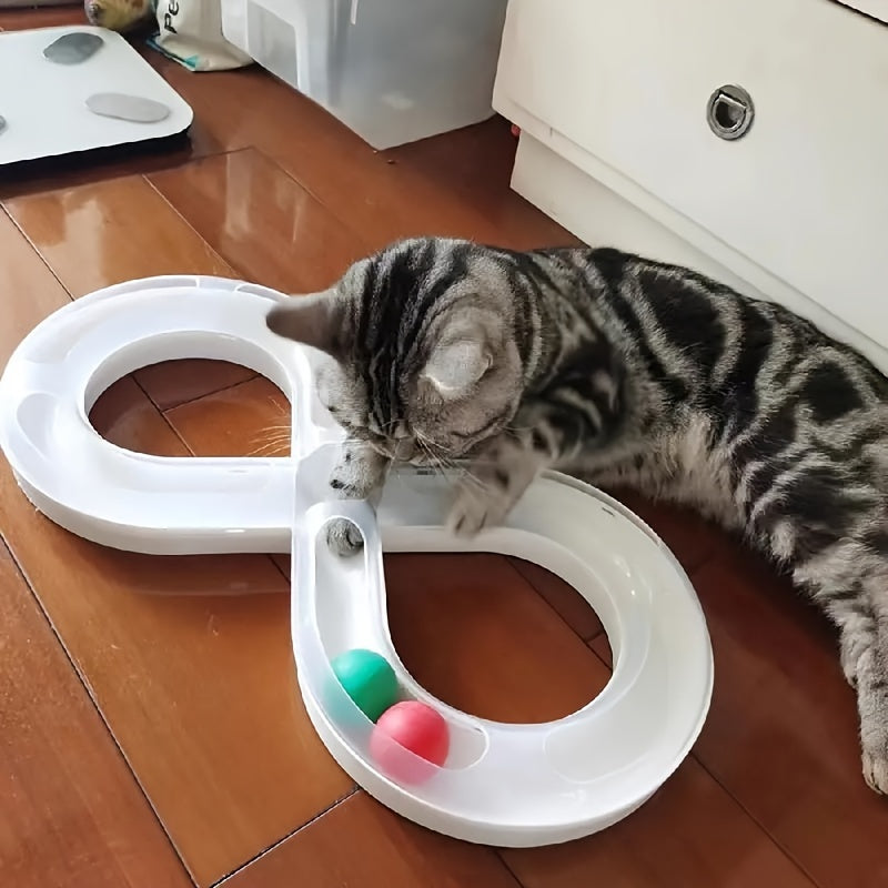 Interactive Pet Toy Turntable Track Ball For Boredom Relief