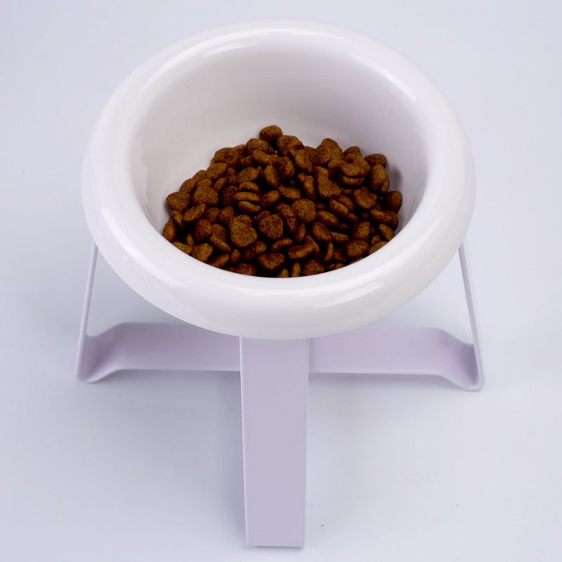 Creative Antislip Pet Feeding Bowl With Iron Stand 2-In-1 Food Water Feeder
