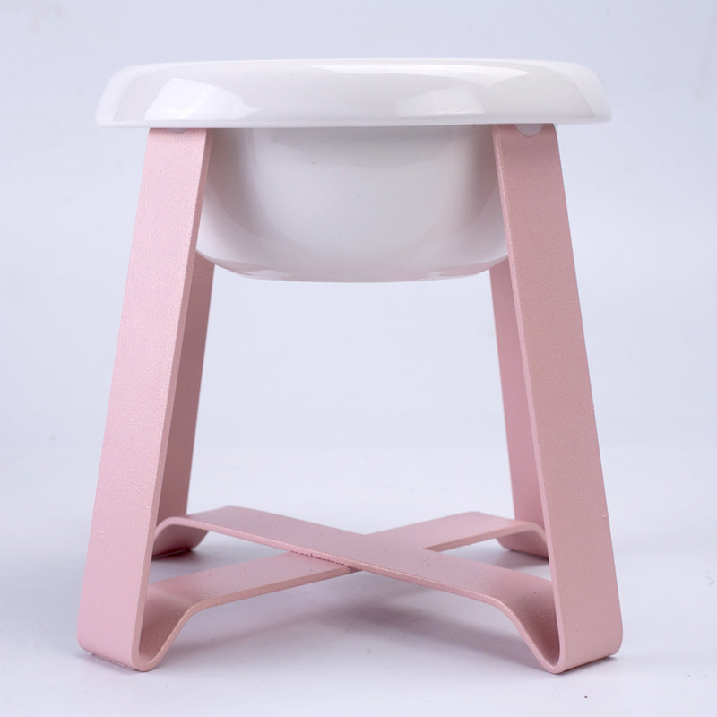 Creative Antislip Pet Feeding Bowl With Iron Stand 2-In-1 Food Water Feeder
