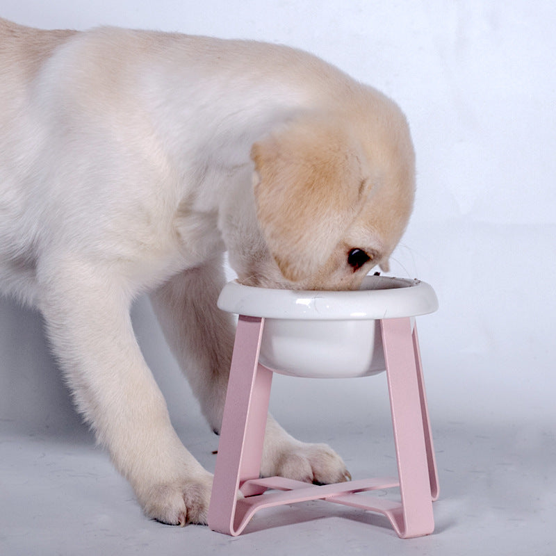 Creative Antislip Pet Feeding Bowl With Iron Stand 2-In-1 Food Water Feeder