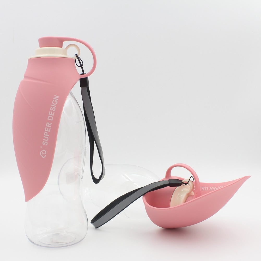 Portable Leak-Proof Pet Water Dispenser With Drinking Cup Bowl