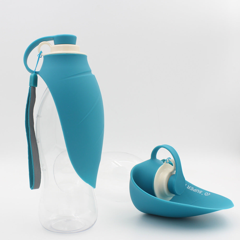 Portable Leak-Proof Pet Water Dispenser With Drinking Cup Bowl