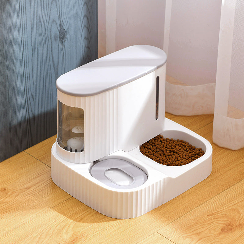 Automatic Pet Drinking Fountain With Integrated Water Feeder