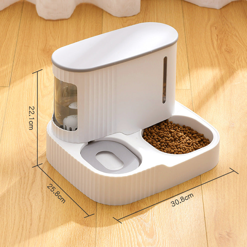 Automatic Pet Drinking Fountain With Integrated Water Feeder