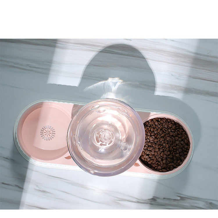 Automatic Plastic Pet Feeder And Water Bowl For Pets