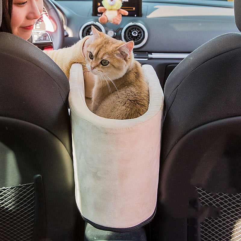 Car Safety Pet Travel Seat Bed Carrier Central Console Design