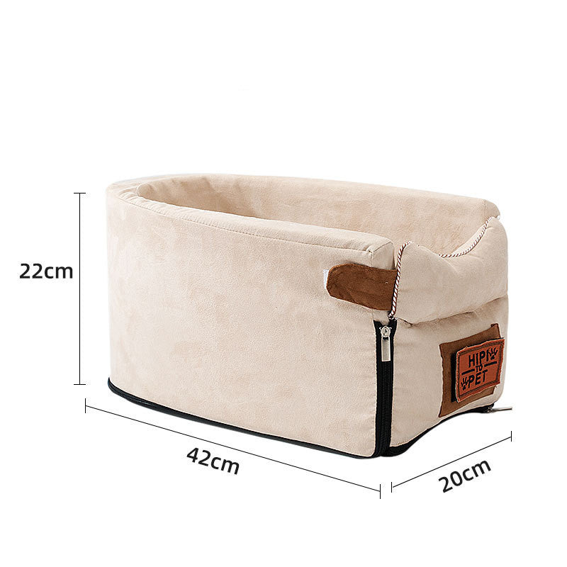 Car Safety Pet Travel Seat Bed Carrier Central Console Design