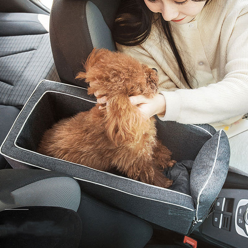 Car Safety Pet Travel Seat Bed Carrier Central Console Design