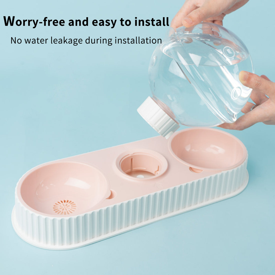 Automatic Plastic Pet Feeder And Water Bowl For Pets