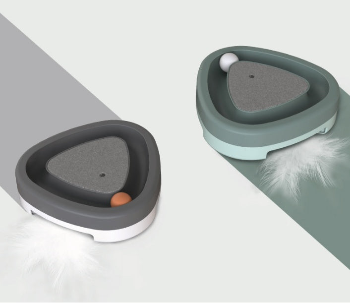Smart Electric Pet Toy Triangle Turntable With Scratcher