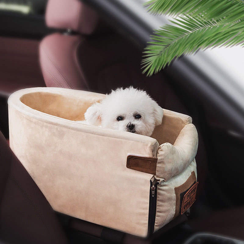 Car Safety Pet Travel Seat Bed Carrier Central Console Design