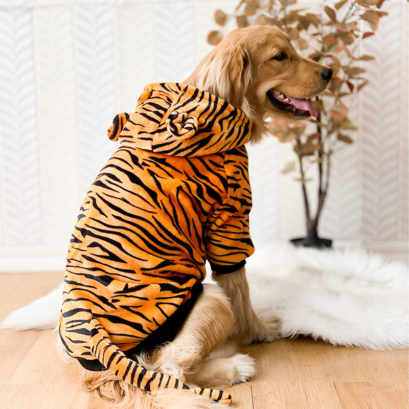 Pet Tiger Costume Clothing Fun Cute Dress Up Outfit