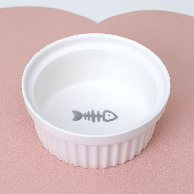 Ceramic Double Pet Bowl Elevated Water And Food Feeding Dish