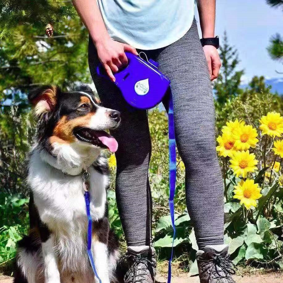 Multifunctional Pet Leash With Built In Water Bottle Portable Design