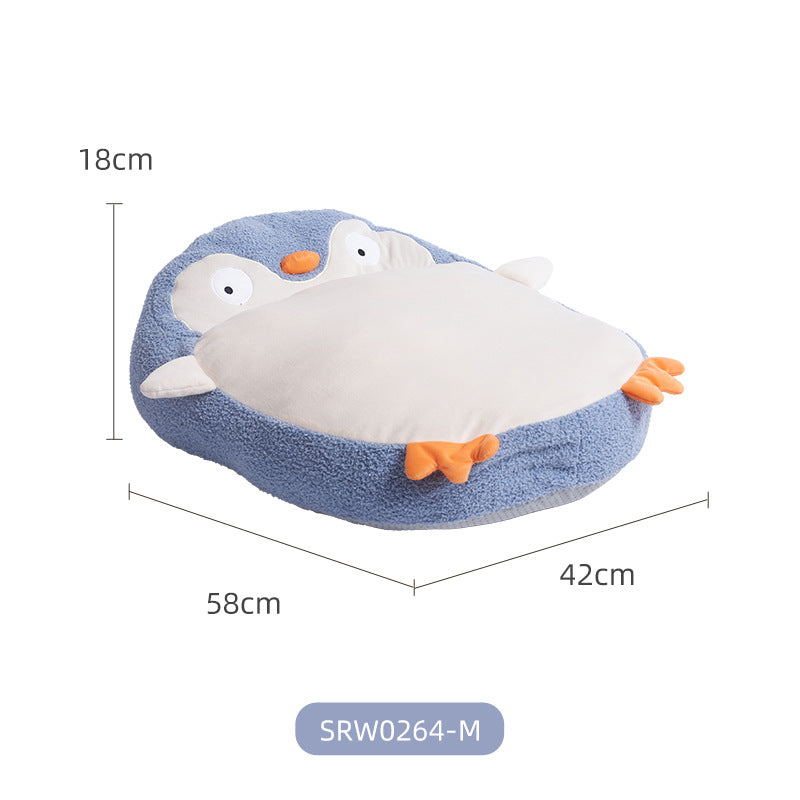 Penguin Style Pet Nest Enclosed Design Soft Warm Spacious Bed