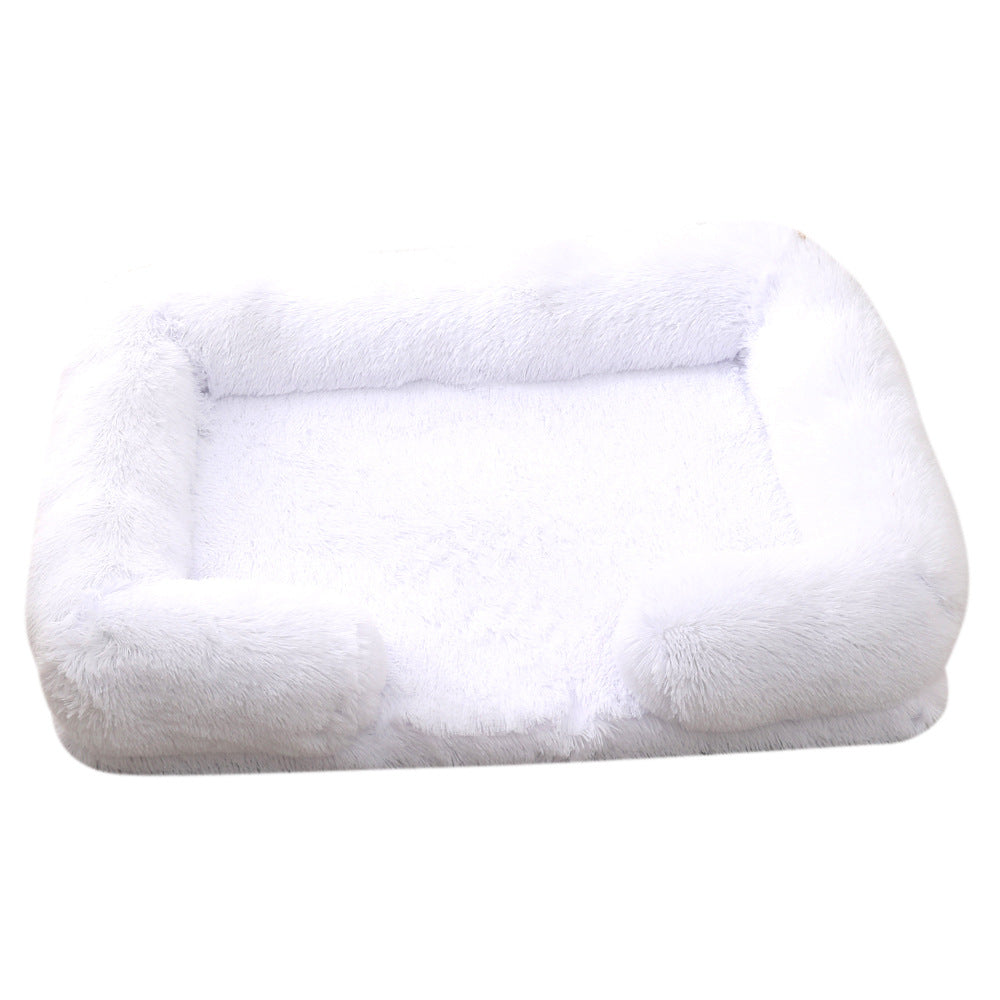 Plush Round Pet Bed Warm Comfortable Winter Sleeping Nest