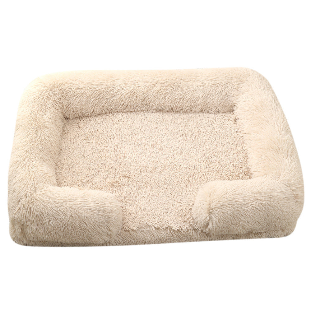 Plush Round Pet Bed Warm Comfortable Winter Sleeping Nest