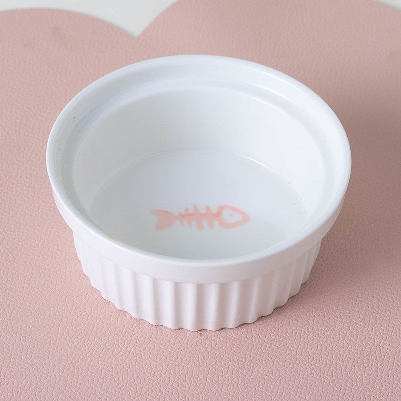 Ceramic Double Pet Bowl Elevated Water And Food Feeding Dish