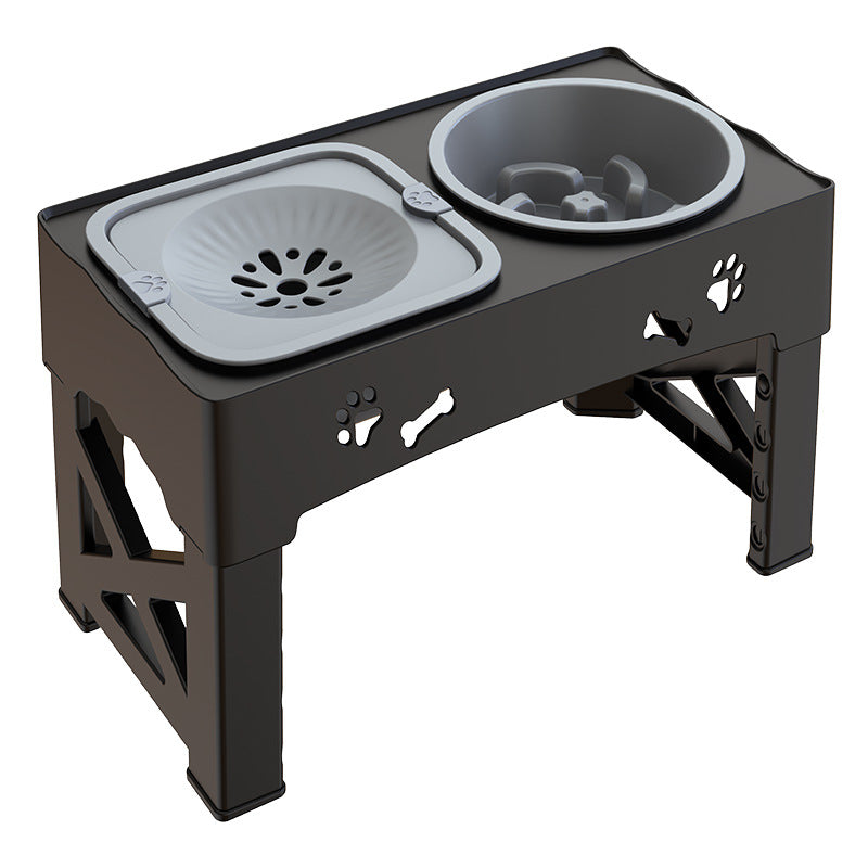 Stainless Steel Double Pet Feeder Bowl With Elevated Integrated Stand