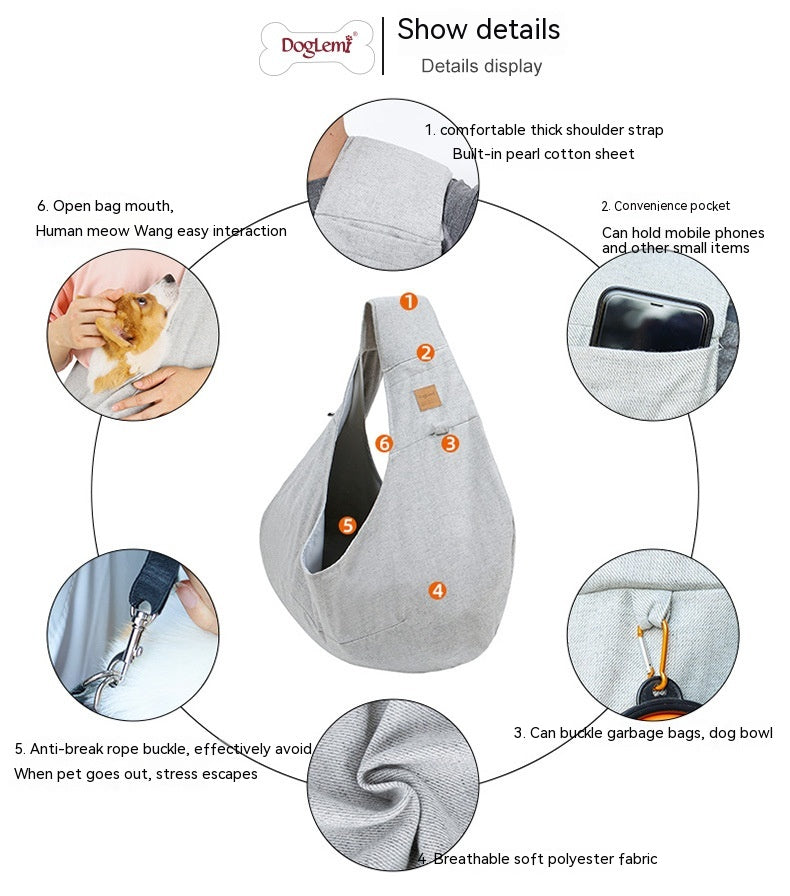 Hug Style Pet Shoulder Carrier Bag Portable Travel Design