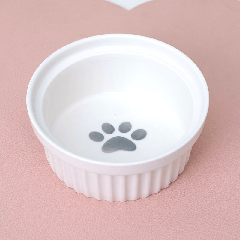 Ceramic Double Pet Bowl Elevated Water And Food Feeding Dish