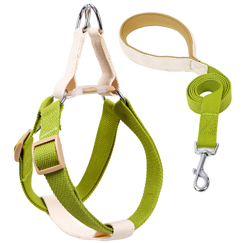 Colorful Pet Drawstring Leash Vest Style Harness Set