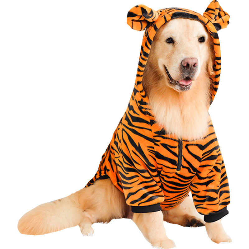 Pet Tiger Costume Clothing Fun Cute Dress Up Outfit