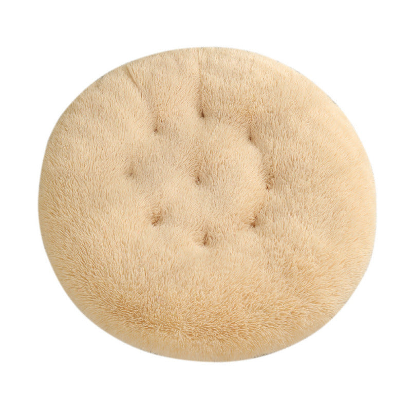 Round Plush Pet Bed Warm Comfortable Sleep Mat
