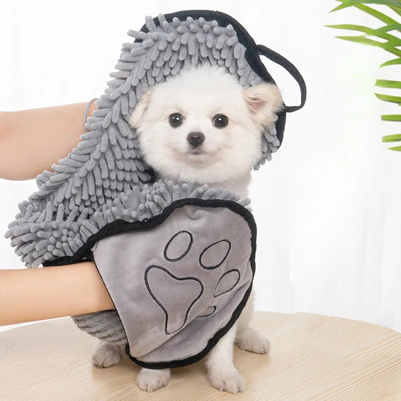 Absorbent Microfiber Pet Towel Quick-Drying with Hand Pockets