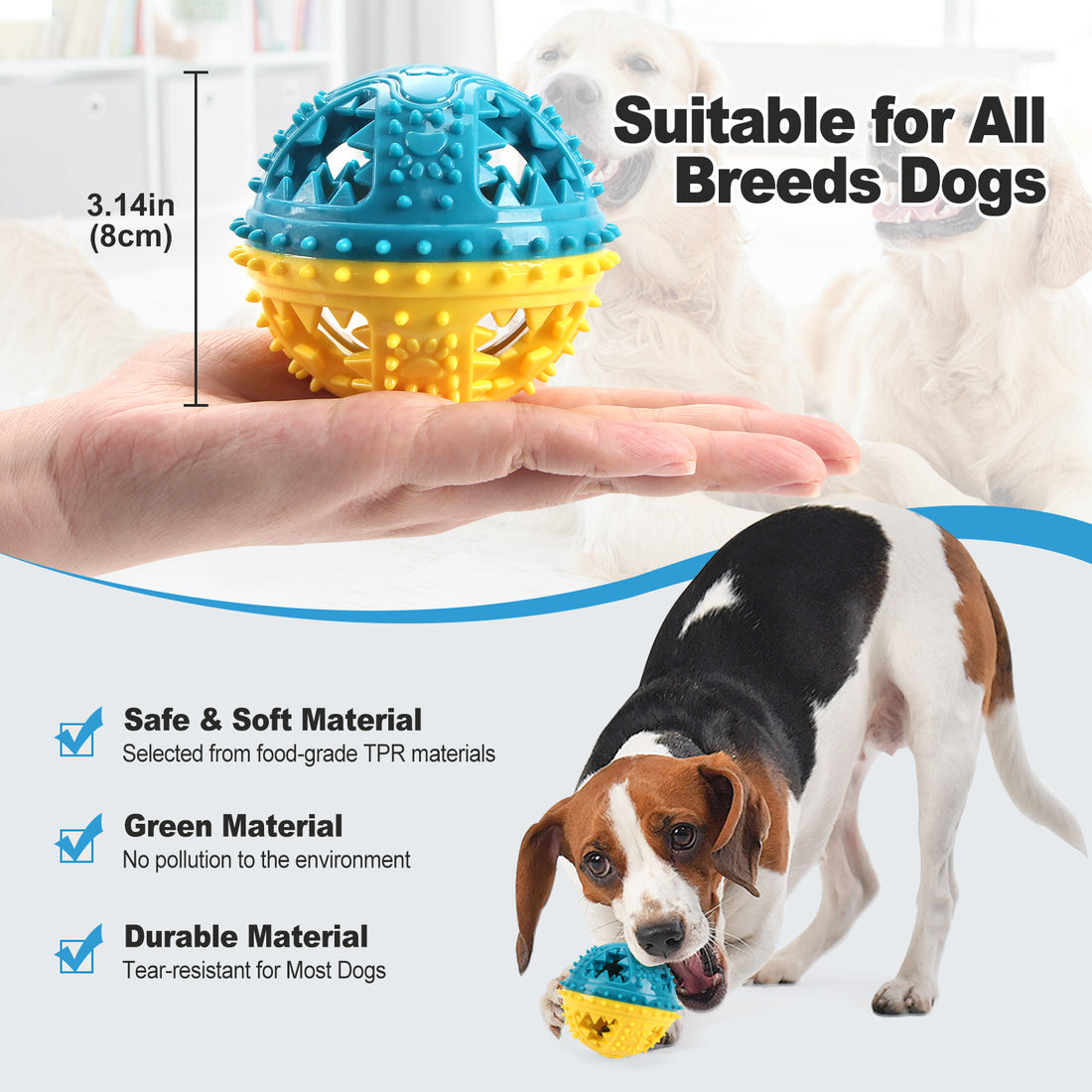 Interactive Pet Chew Ball Toy For Teeth Cleaning Training