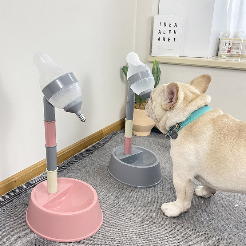 Adjustable Height Automatic Pet Water Dispenser With Stand Feeder Bowl