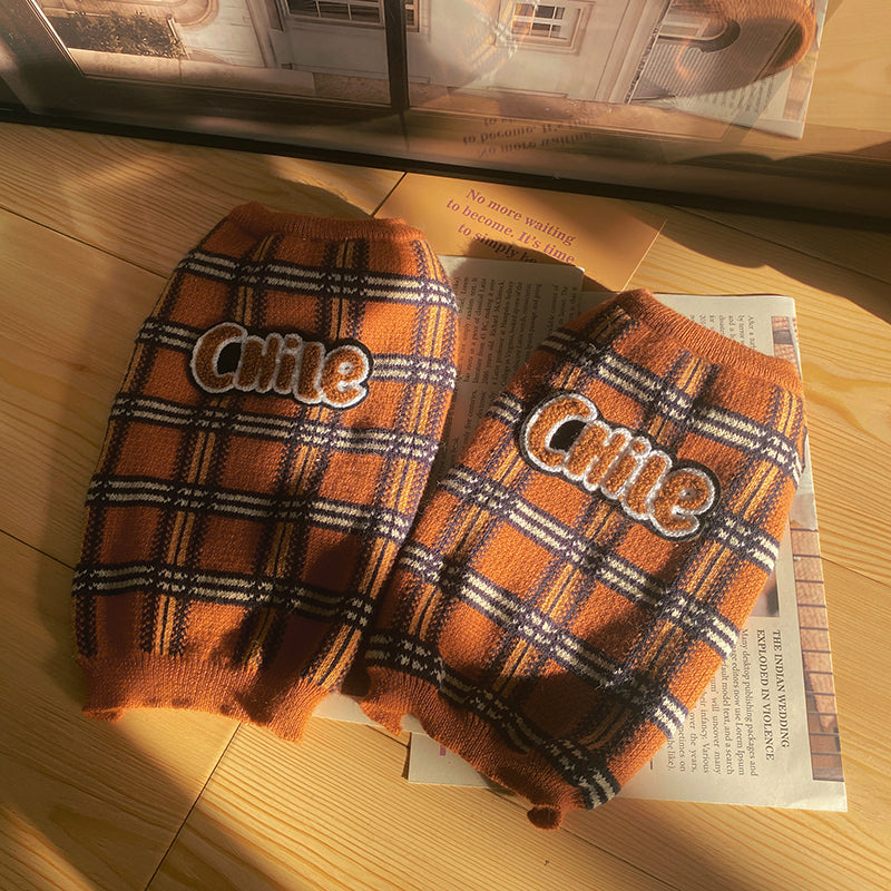 Vintage Plaid Pet Sweater Clothing Warm Stylish Everyday Wear