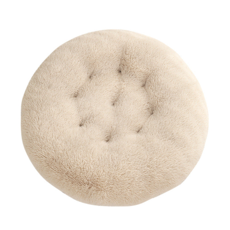 Round Plush Pet Bed Warm Comfortable Sleep Mat