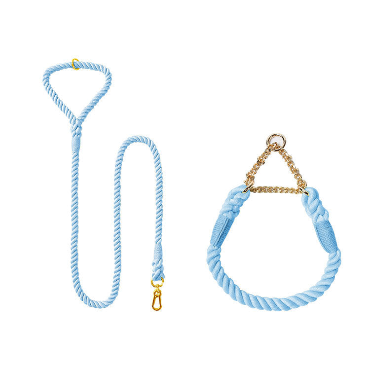 Woven Cotton Pet Leash And Collar Matching Set