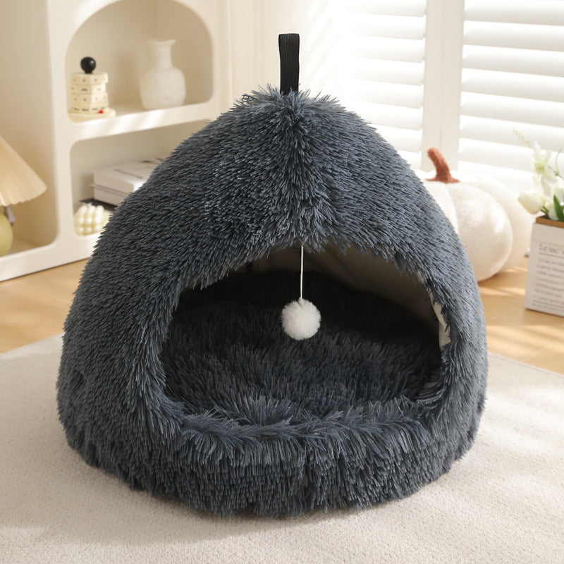 Winter Plush Pet Bed Warm Comfortable Sleeping Nest