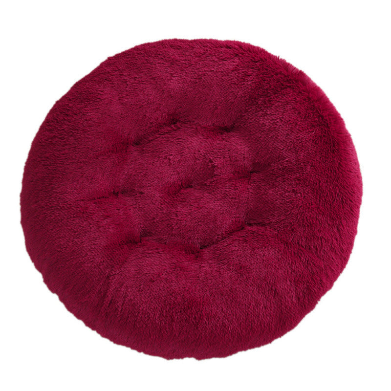 Round Plush Pet Bed Warm Comfortable Sleep Mat