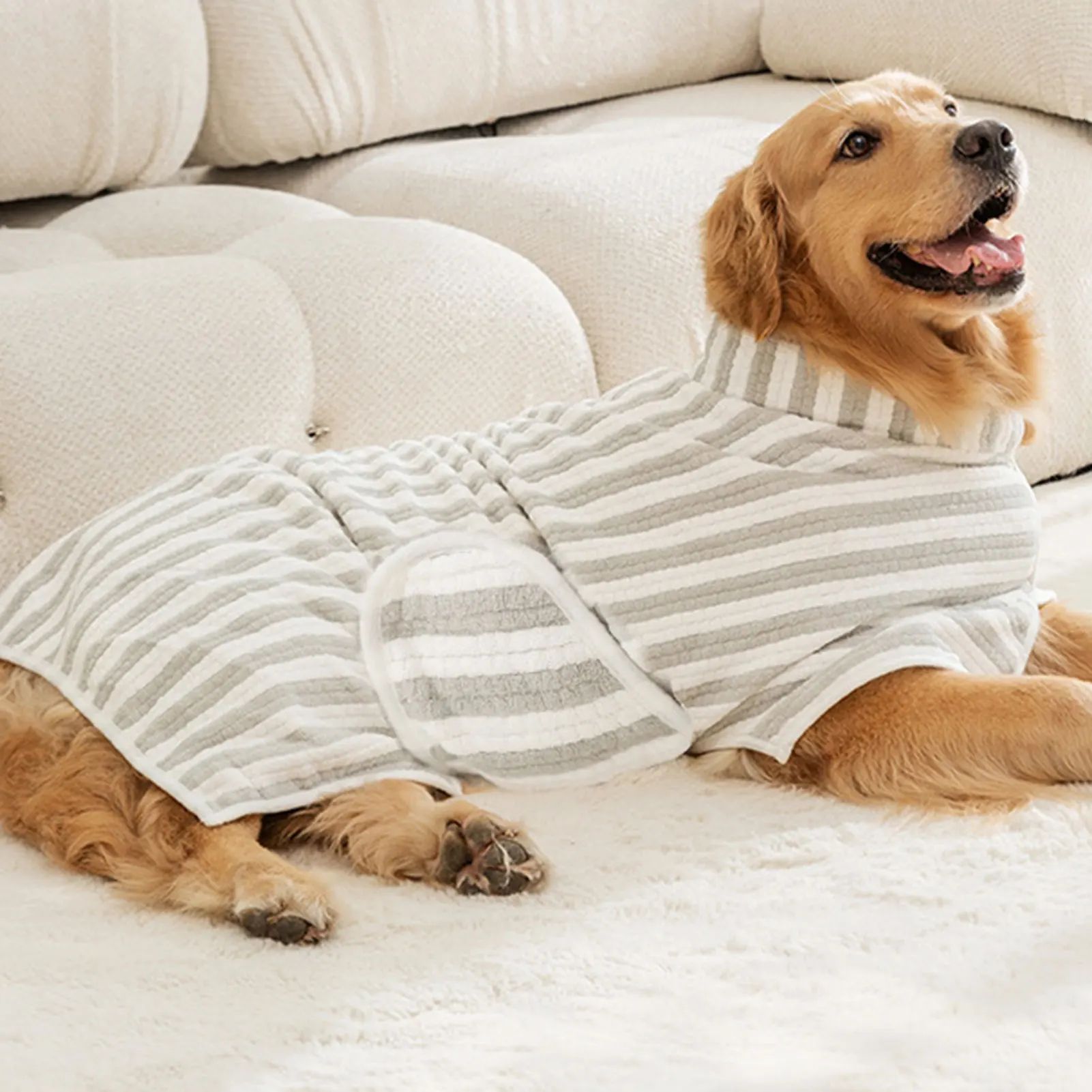 Ultra-Absorbent Pet Bath Towel Thick Soft Quick-Drying Robe
