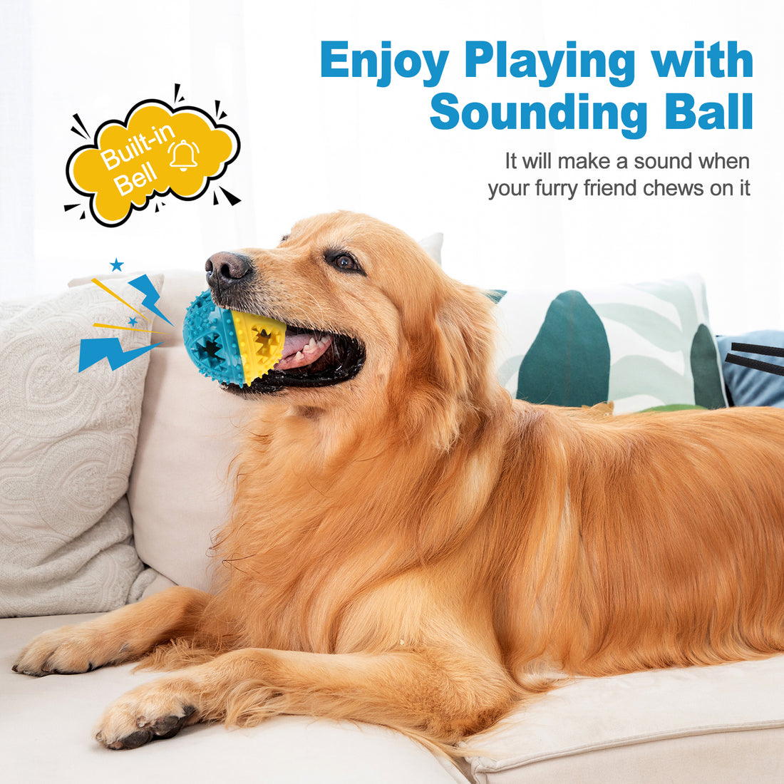 Interactive Pet Chew Ball Toy For Teeth Cleaning Training